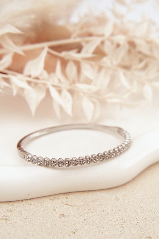 Women's Bracelet With Small Zirconia Stainless Steel Silver
