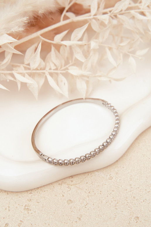 Bransoletka DamskawithMałymi Cyrkoniami Stal Nierdzewna Srebrna