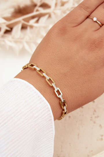 Women's Bracelet Adorned with Cubic Zirconia Gold