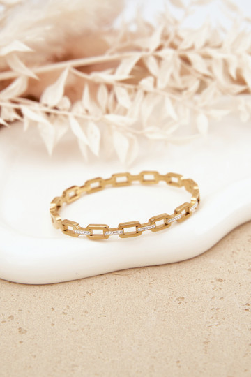 Women's Bracelet Adorned with Cubic Zirconia Gold 2
