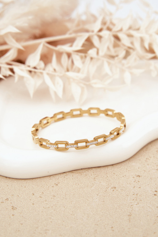Women's Bracelet Adorned with Cubic Zirconia Gold