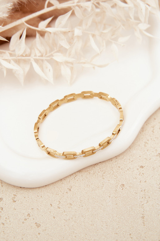 Women's Bracelet Adorned with Cubic Zirconia Gold