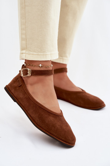 BalerinywithNaturalnego Zamszu Big Star TT274211 Camel 2