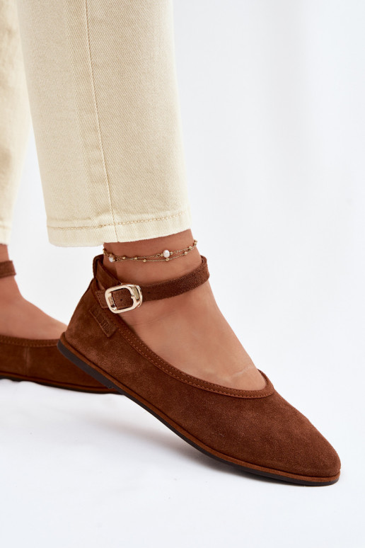 Big Star Camel Leather Ballerinas TT274211