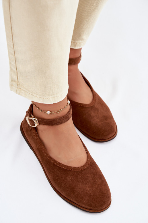 Big Star Camel Leather Ballerinas TT274211