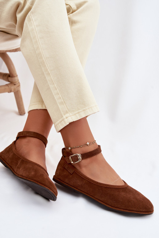 Big Star Camel Leather Ballerinas TT274211