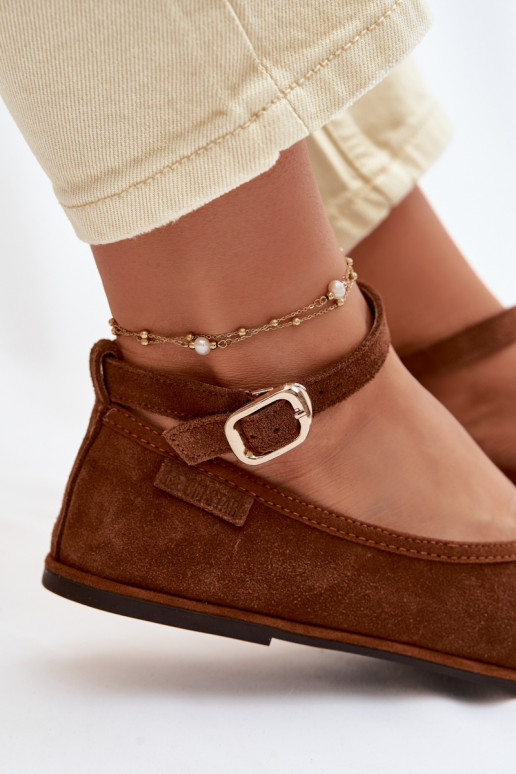 Big Star Camel Leather Ballerinas TT274211