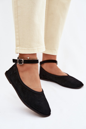 Big Star Natural Suede Ballerinas TT274212 Black 2