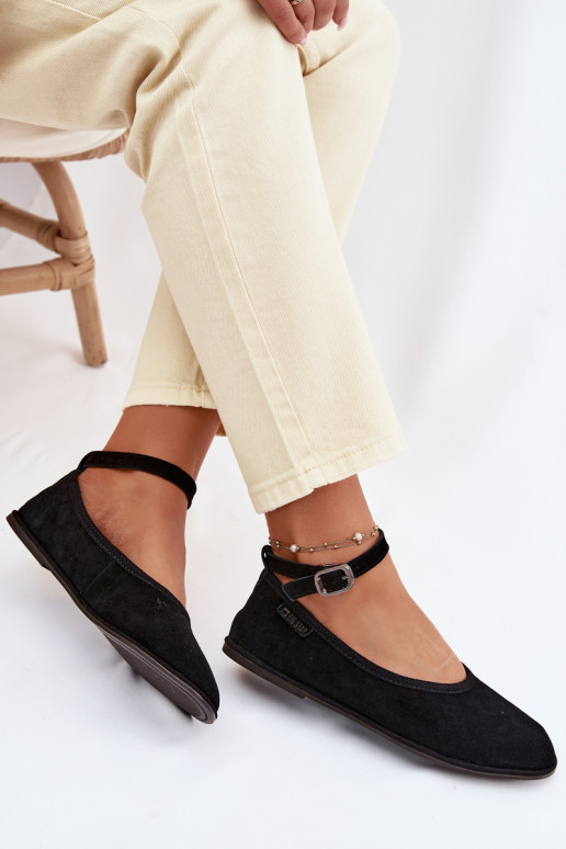 Big Star Natural Suede Ballerinas TT274212 Black
