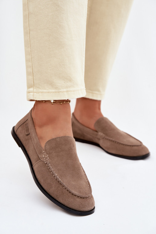 Women's Suede Moccasins Big Star TT274207 Beige