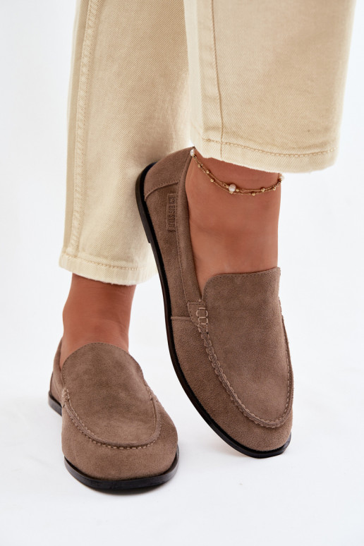 Women's Suede Moccasins Big Star TT274207 Beige