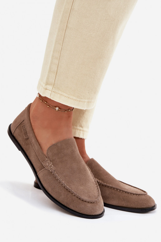 Women's Suede Moccasins Big Star TT274207 Beige