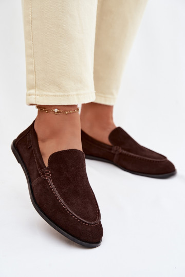Women's Suede Moccasins Big Star TT274208 Chocolate 2