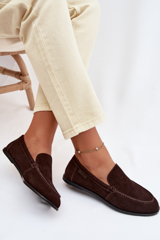 Women's Suede Moccasins Big Star TT274208 Chocolate