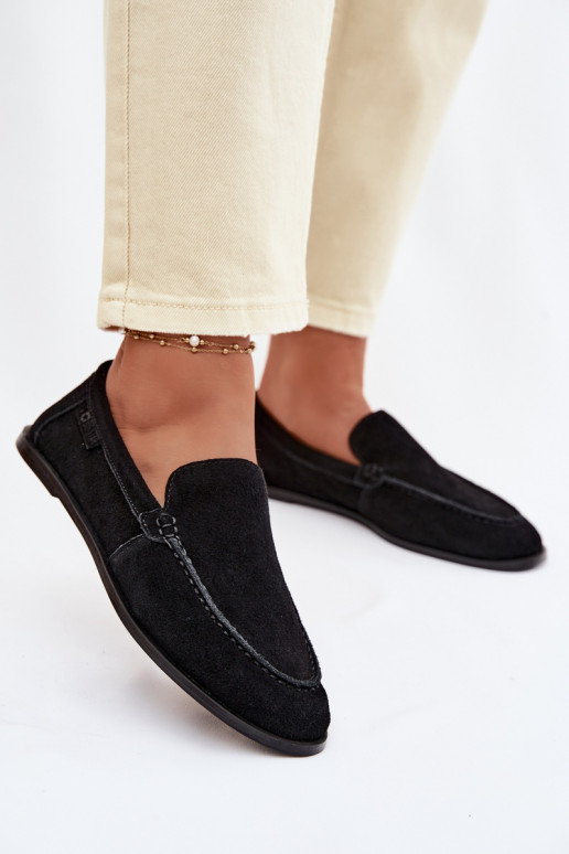 Women's Suede Loafers Big Star TT274209 Black