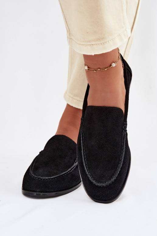 Women's Suede Loafers Big Star TT274209 Black