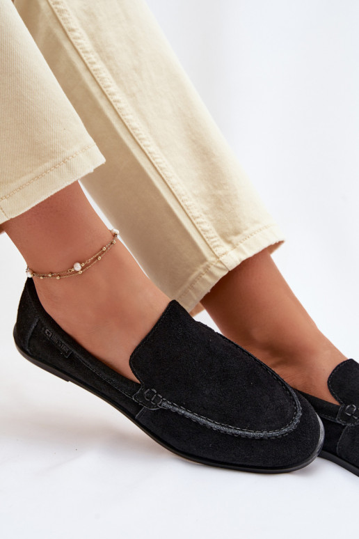 Women's Suede Loafers Big Star TT274209 Black