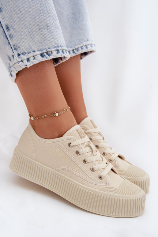 Women's Platform Sneakers Big Star TT274271 Beige