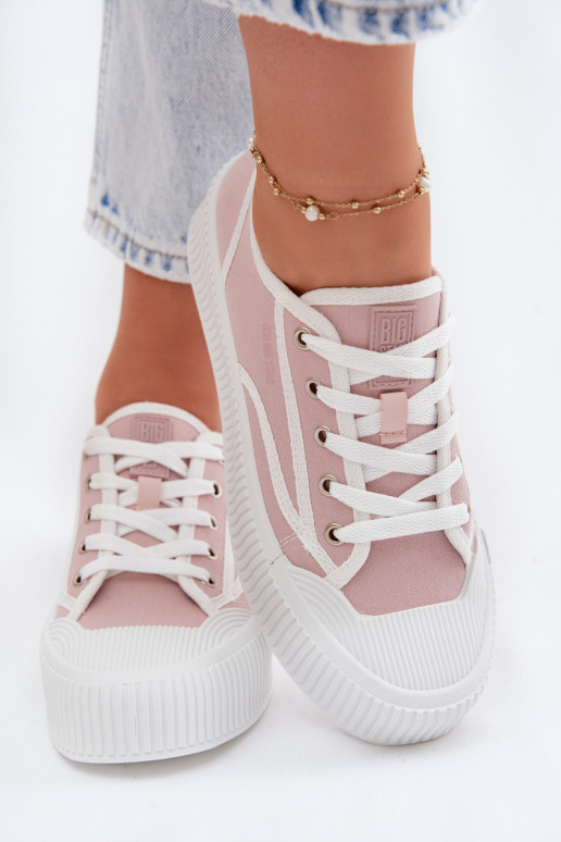 Trampki Damskie Na Platformie Big Star TT274270 Różowe
