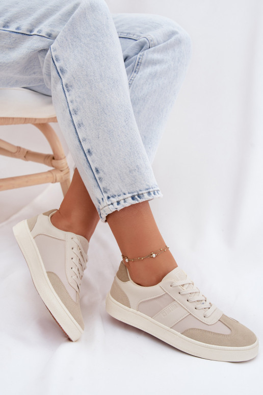 Sneakersy Damskie Niskie Big Star TT274768 Beżowe