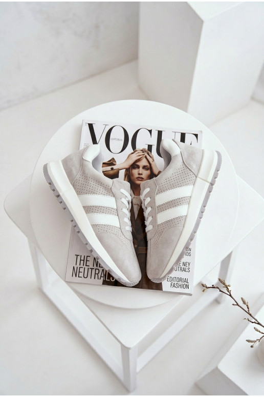 Women's Sneakers Gray Genuine Suede Marceline