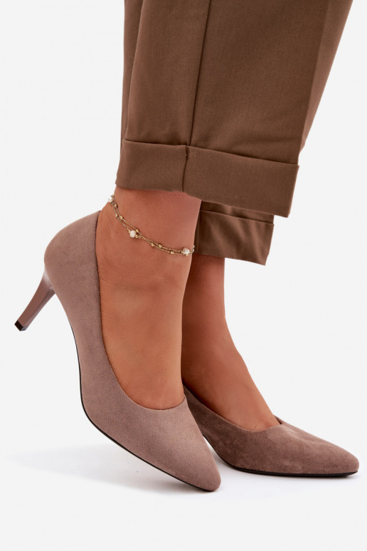 Eco Suede Heels Sergio Leone 1336 Light Brown