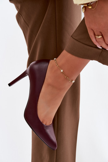 Eco Leather Heels Sergio Leone 1339 Burgundy