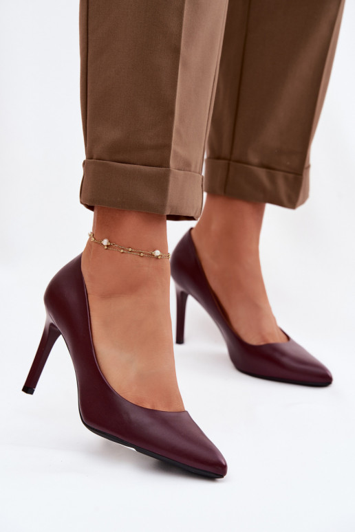 Eco Leather Heels Sergio Leone 1339 Burgundy