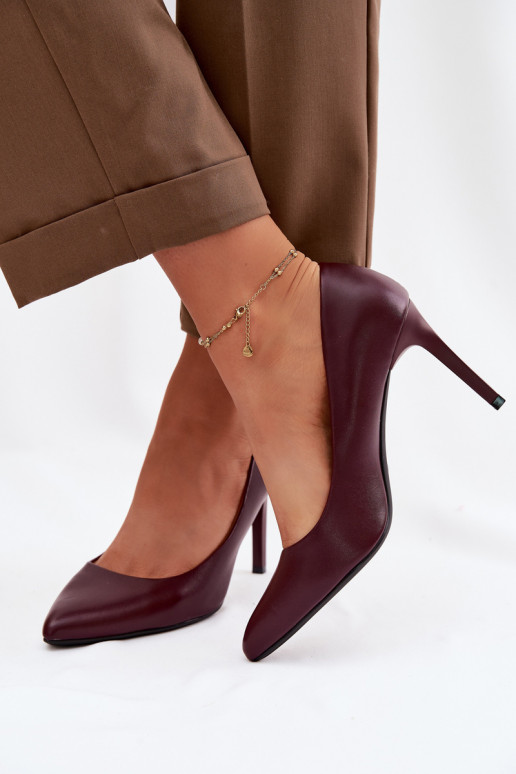 Eco Leather Heels Sergio Leone 1339 Burgundy