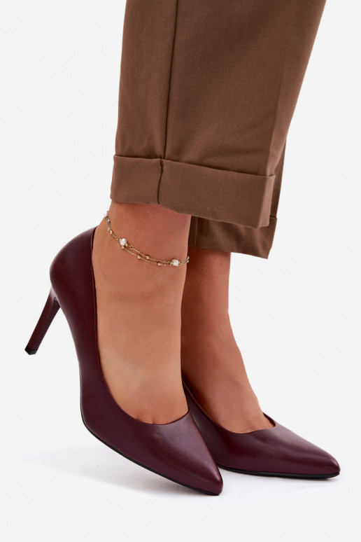 Eco Leather Heels Sergio Leone 1339 Burgundy