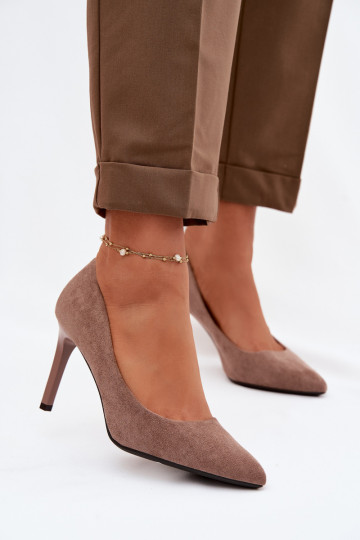 Eco Suede Heels Sergio Leone 1339 Light Brown 2
