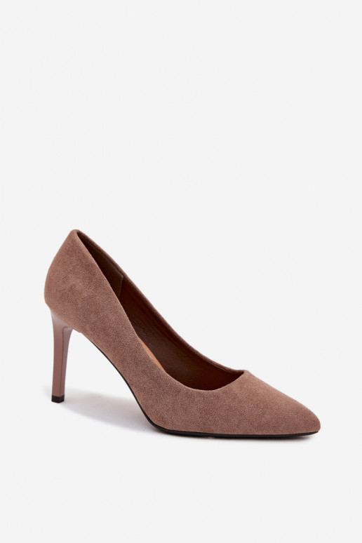 Eco Suede Heels Sergio Leone 1339 Light Brown