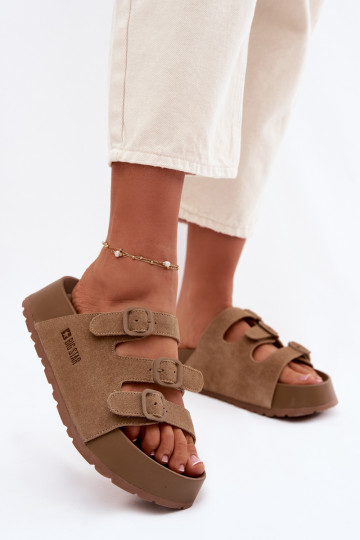 Women's Thick Platform Sandals With Straps Big Star TT274530 Camel 2
