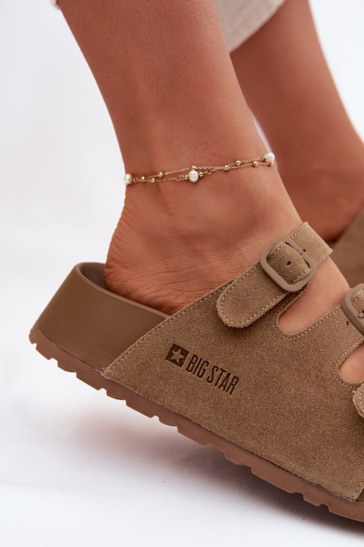 Women's Thick Platform Sandals With Straps Big Star TT274530 Camel