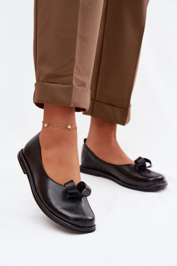 Leather Women's Loafers Zazoo 379 Black 2