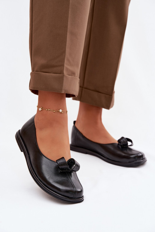 Leather Women's Loafers Zazoo 379 Black