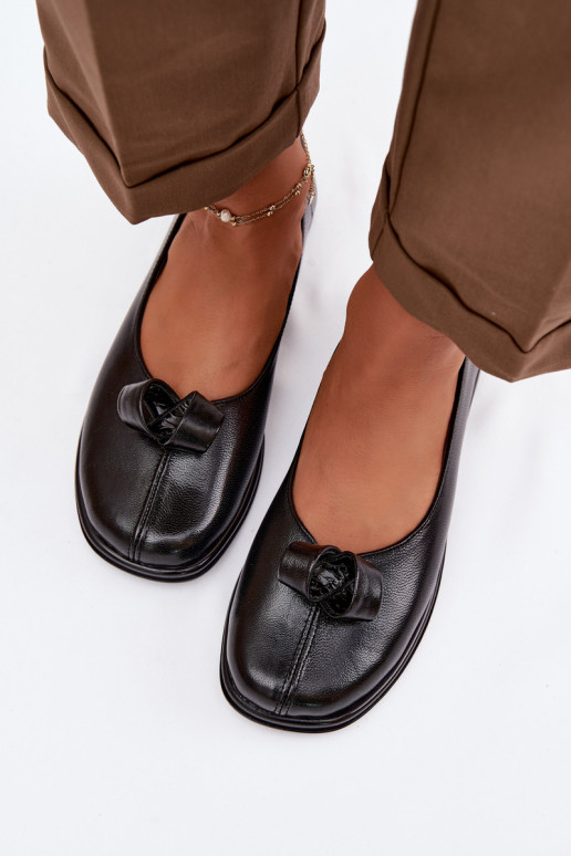 Leather Women's Loafers Zazoo 379 Black