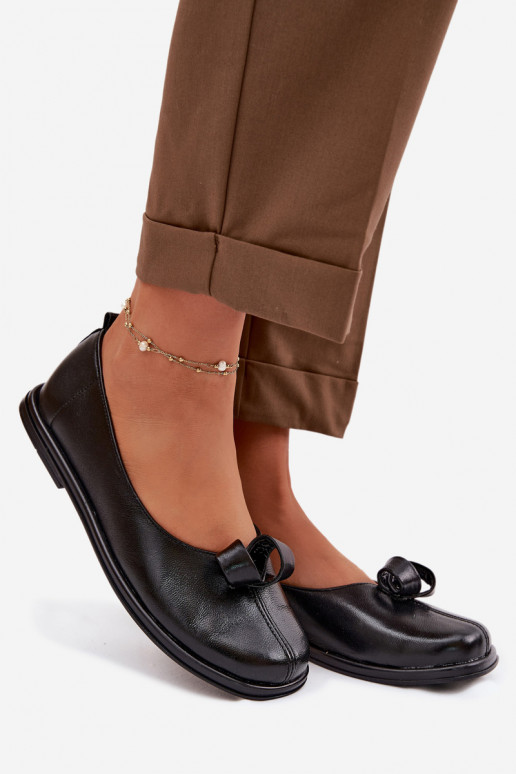 Leather Women's Loafers Zazoo 379 Black