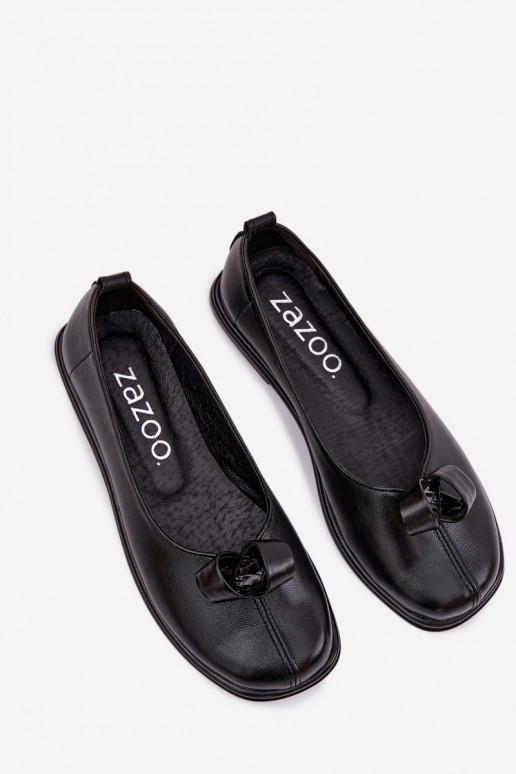 Leather Women's Loafers Zazoo 379 Black