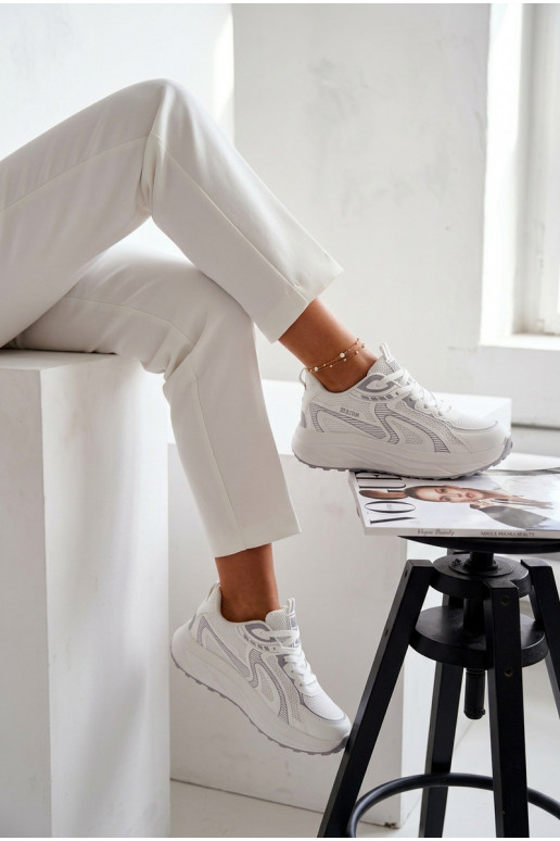 Buty Sportowe Sneakersy Damskie Big Star TT274325 HI-POLY SYSTEM Białe