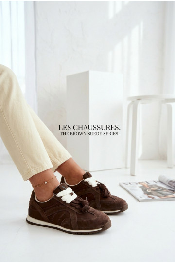 Zamszowe Sneakersy Damskie Vinceza 86427 Czekoladowe 2