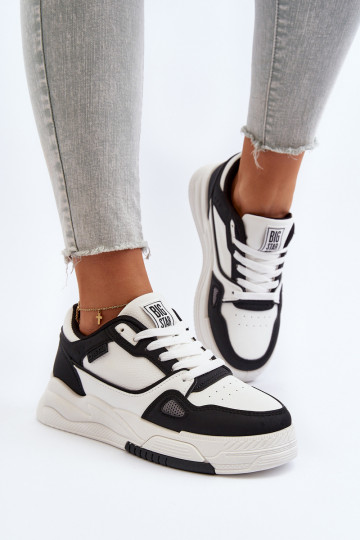Damskie Sneakersy Big Star NN274669 Biało-Czarne