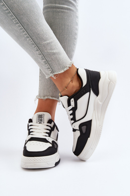 Damskie Sneakersy Big Star NN274669 Biało-Czarne