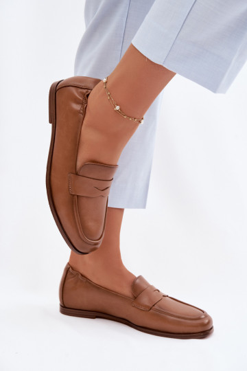 Vinceza Leather Loafers 18121 Camel