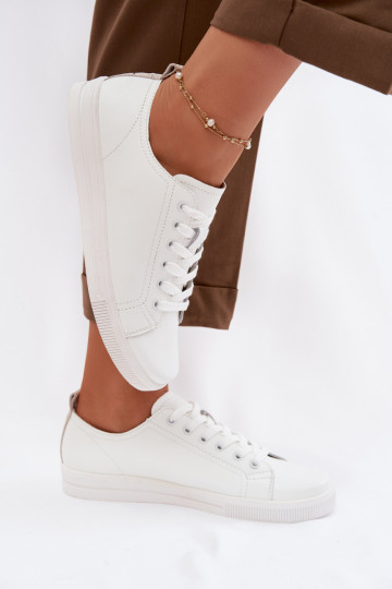 Leather Women's Sneakers Vinceza 79536 White