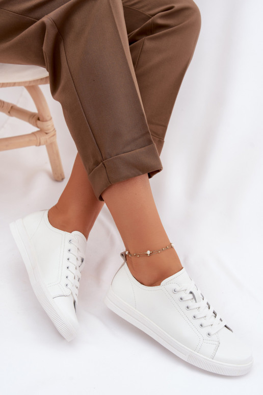 Leather Women's Sneakers Vinceza 79536 White