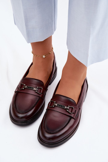 Leather Women's Loafers Vinceza 39983 Brown