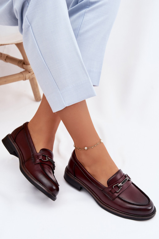 Leather Women's Loafers Vinceza 39983 Brown