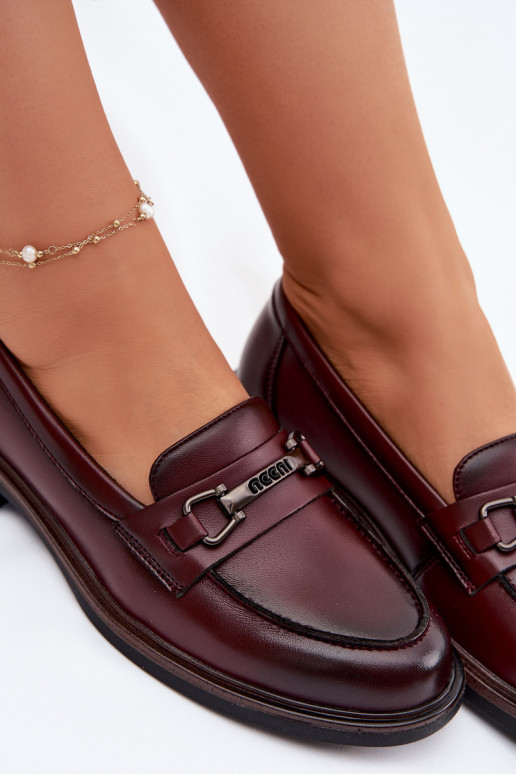 Leather Women's Loafers Vinceza 39983 Brown