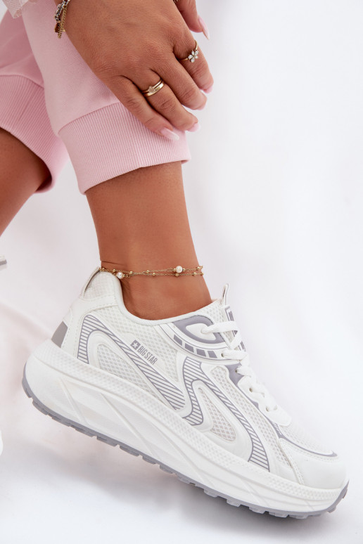 Buty Sportowe Sneakersy Damskie Big Star TT274325 HI-POLY SYSTEM Białe